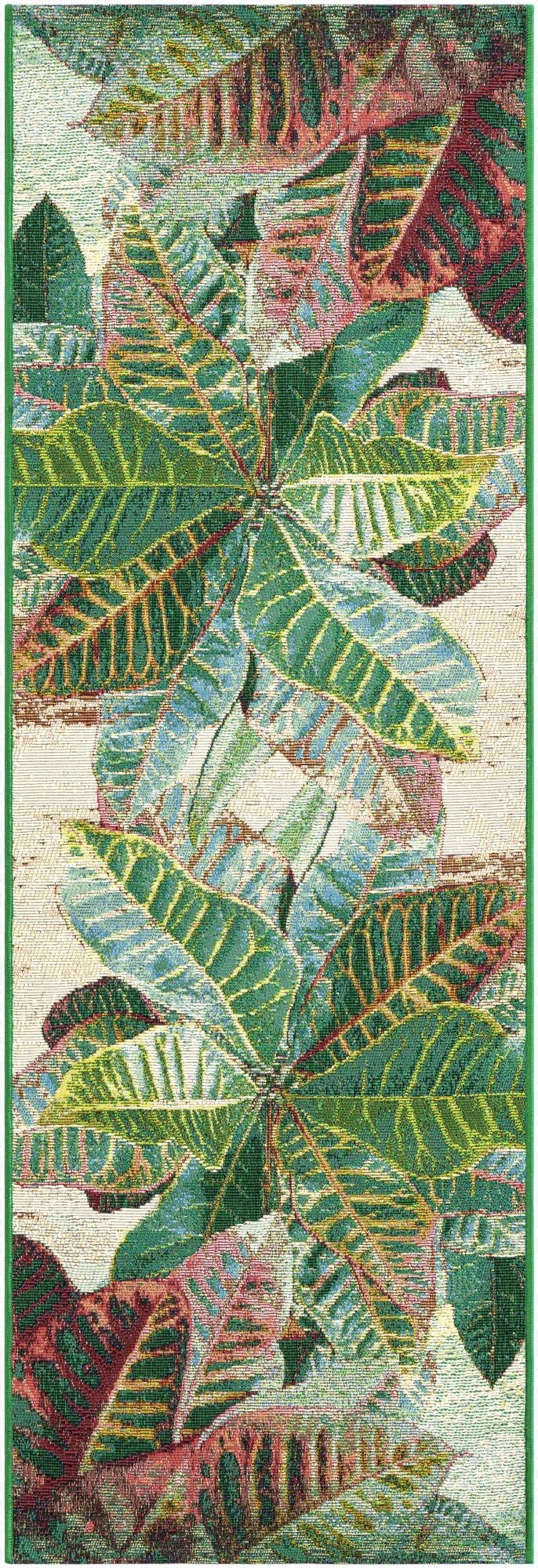 2' x 6'  Washable Botanical Indoor / Outdoor Runner Rug