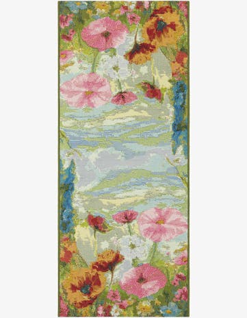 2' x 5' Easy-Clean Botanical Indoor / Outdoor Runner Rug