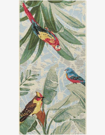 2' x 4' Easy-Clean Botanical Indoor / Outdoor Runner Rug