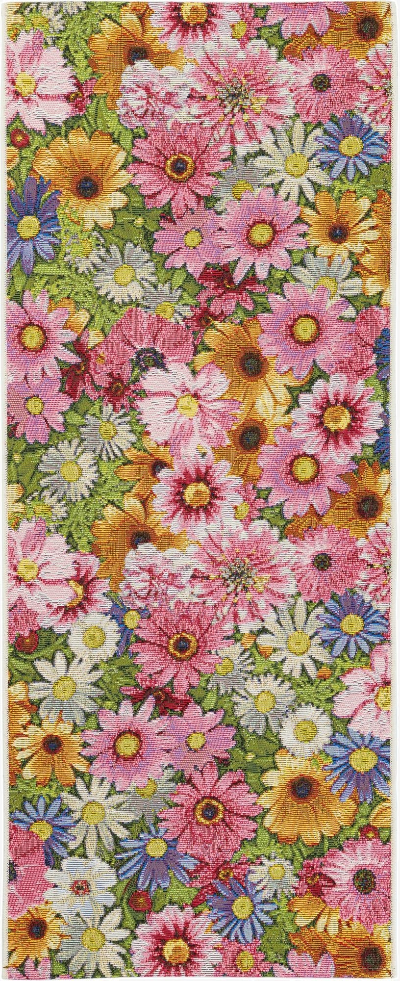 2' x 5'  Washable Botanical Indoor / Outdoor Runner Rug
