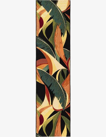 Easy-Clean Botanical Indoor / Outdoor Runner Rug