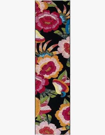 Easy-Clean Botanical Indoor / Outdoor Runner Rug