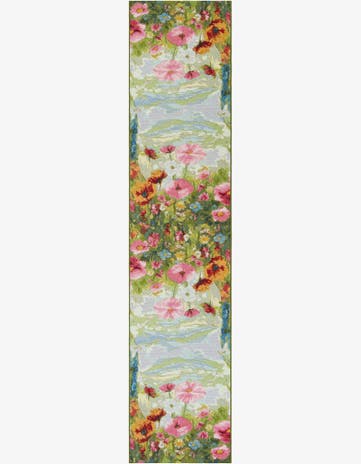 2' 7 x 12' Easy-Clean Botanical Indoor / Outdoor Runner Rug