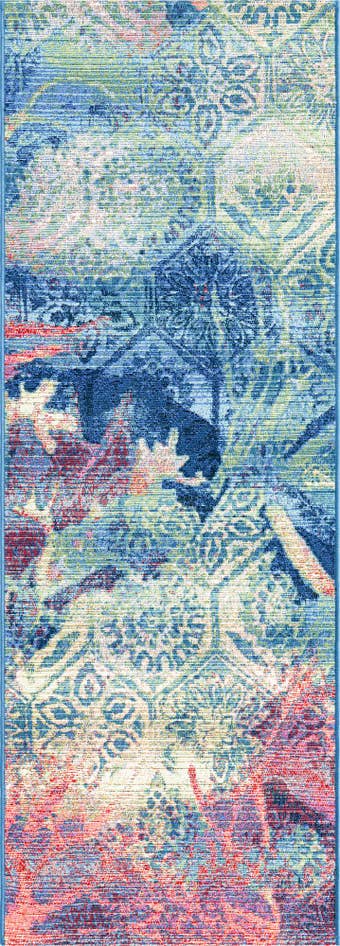 Detail image of 2' x 6' Easy-Clean Coastal Indoor / Outdoor Runner Rug