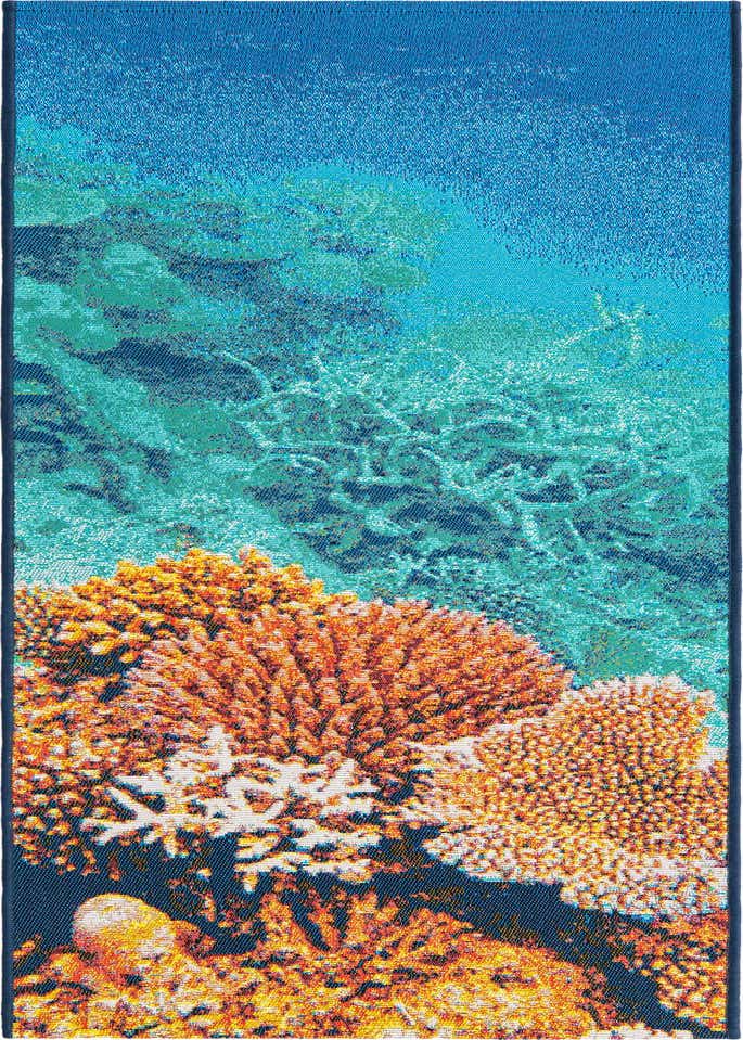 2' x 6' Easy-Clean Coastal Indoor / Outdoor Runner Rug