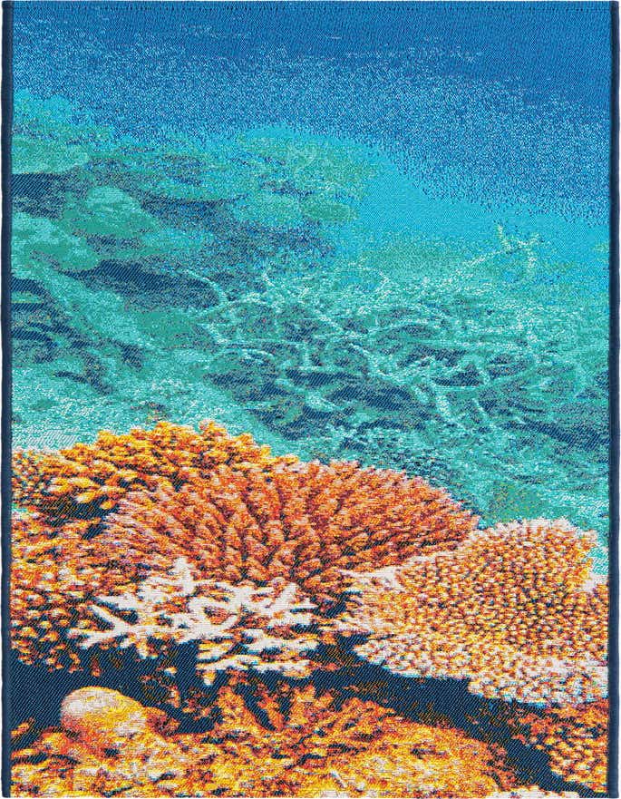 2' x 6' Easy-Clean Coastal Indoor / Outdoor Runner Rug
