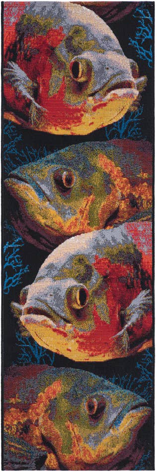 Detail image of 2' x 6' Easy-Clean Coastal Indoor / Outdoor Runner Rug