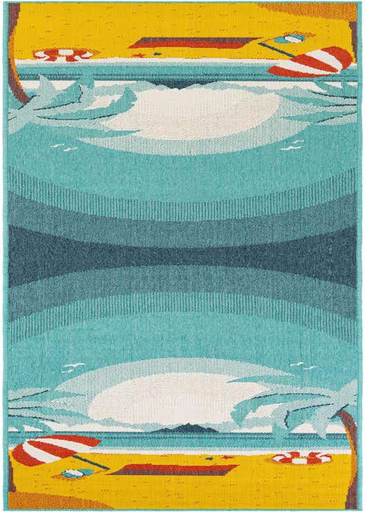 2' 7 x 10' Easy-Clean Coastal Indoor / Outdoor Runner Rug
