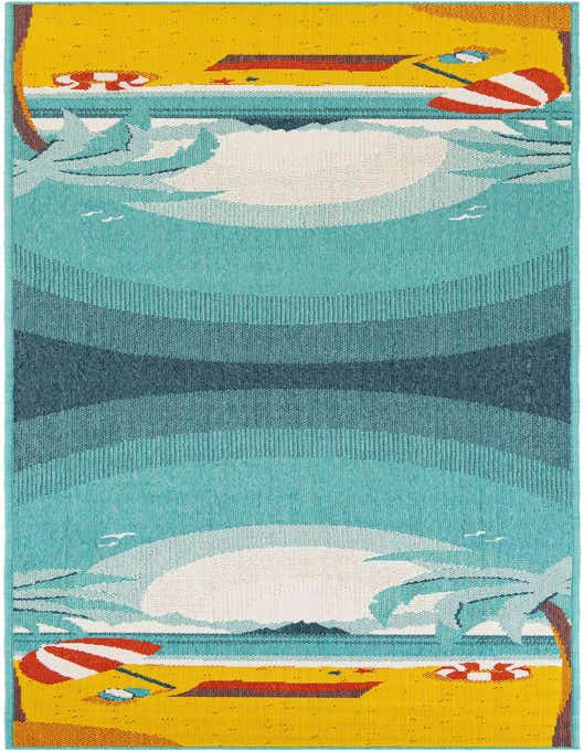 2' 7 x 10' Easy-Clean Coastal Indoor / Outdoor Runner Rug