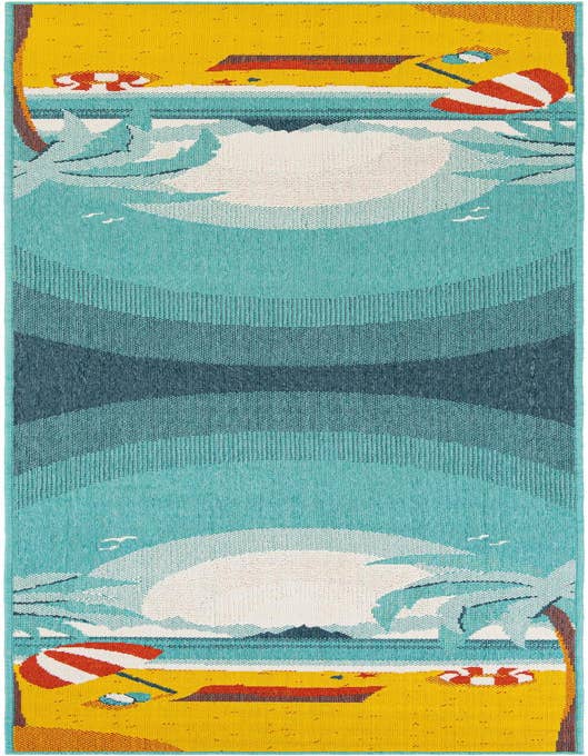 Detail image of 2' 7 x 10' Easy-Clean Coastal Indoor / Outdoor Runner Rug