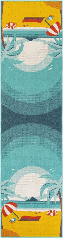2' 7 x 10' Easy-Clean Coastal Indoor / Outdoor Runner Rug