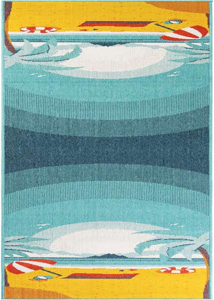 2' 7 x 12' Easy-Clean Coastal Indoor / Outdoor Runner Rug
