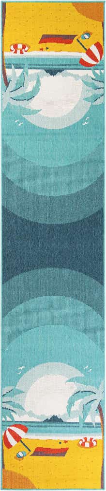2' 7 x 12' Easy-Clean Coastal Indoor / Outdoor Runner Rug