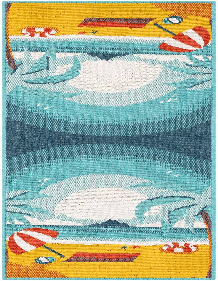 Detail image of 2' x 5' Easy-Clean Coastal Indoor / Outdoor Runner Rug