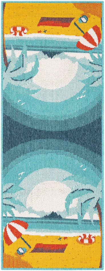 Detail image of 2' x 5' Easy-Clean Coastal Indoor / Outdoor Runner Rug