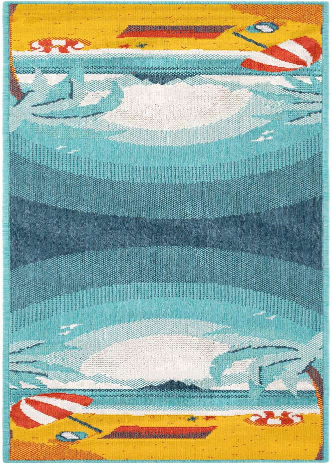 2' x 6' Easy-Clean Coastal Indoor / Outdoor Runner Rug