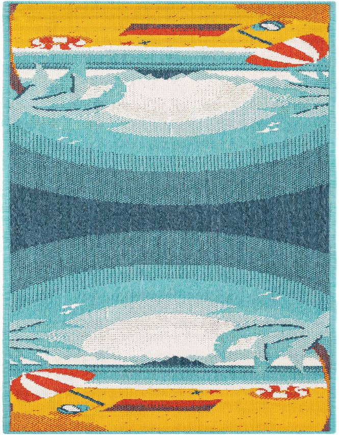 Detail image of 2' x 6' Easy-Clean Coastal Indoor / Outdoor Runner Rug