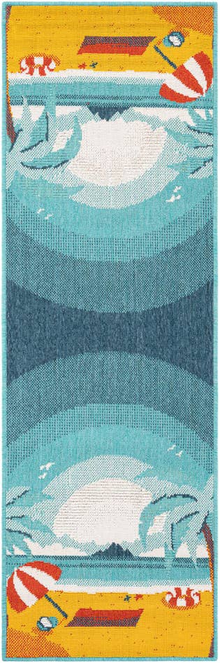 Detail image of 2' x 6' Easy-Clean Coastal Indoor / Outdoor Runner Rug