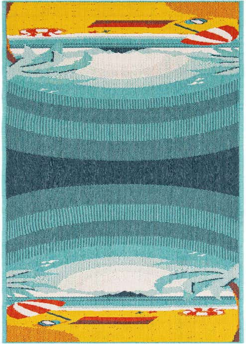 2' x 8' Easy-Clean Coastal Indoor / Outdoor Runner Rug