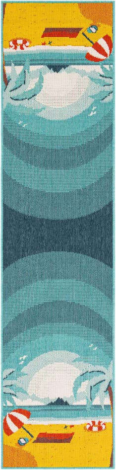 Detail image of 2' x 8' Easy-Clean Coastal Indoor / Outdoor Runner Rug