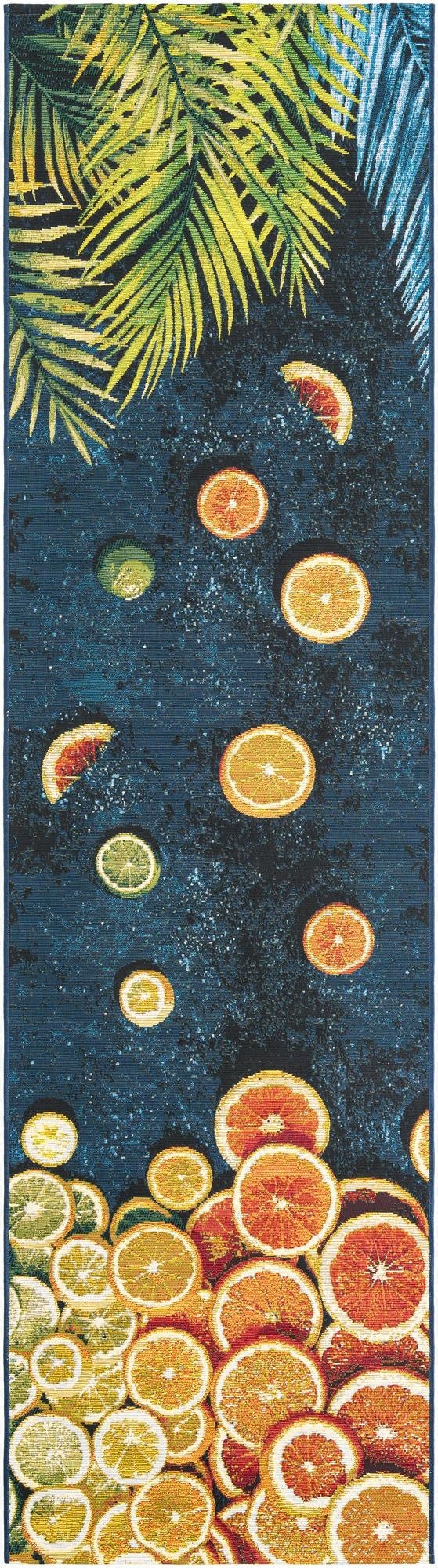 2' 7 x 10'  Washable Coastal Indoor / Outdoor Runner Rug