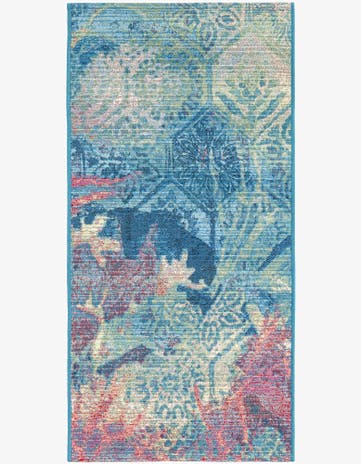 Easy-Clean Coastal Indoor / Outdoor Runner Rug