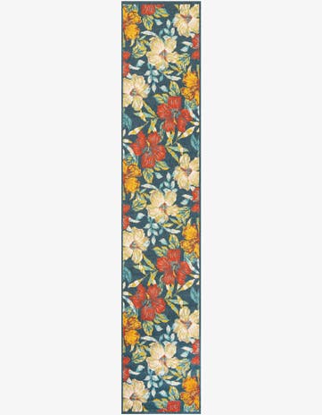 Easy-Clean Coastal Indoor / Outdoor Runner Rug