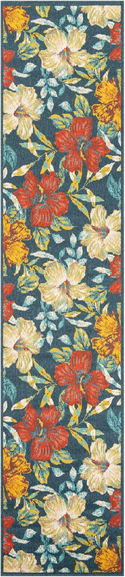 Primary image 2' 7 x 12'  Washable Coastal Indoor / Outdoor Runner Rug