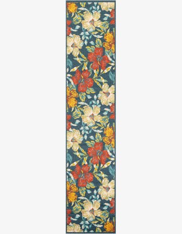 Easy-Clean Coastal Indoor / Outdoor Runner Rug