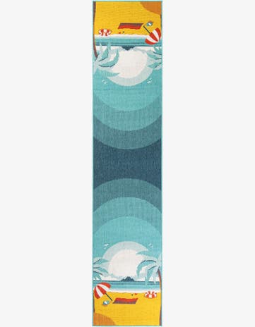 2' 7 x 12' Easy-Clean Coastal Indoor / Outdoor Runner Rug