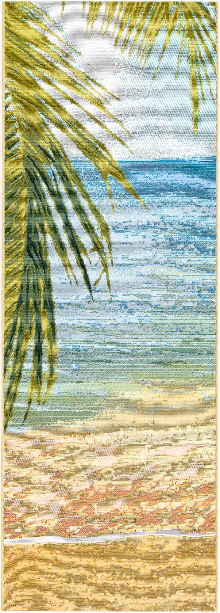 2' 7 x 5' 3  Washable Coastal Indoor / Outdoor Runner Rug