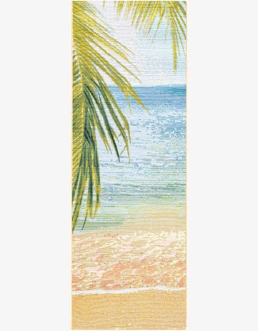 Easy-Clean Coastal Indoor / Outdoor Runner Rug
