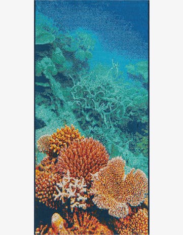 2' 7 x 5' 3 Easy-Clean Coastal Indoor / Outdoor Runner Rug