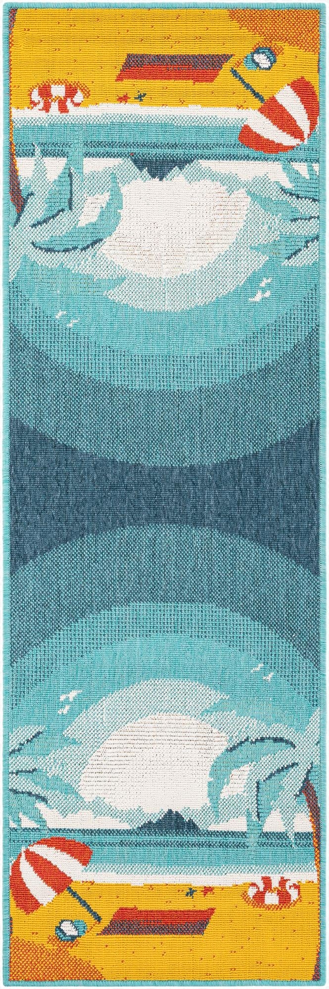 2' x 6'  Washable Coastal Indoor / Outdoor Runner Rug