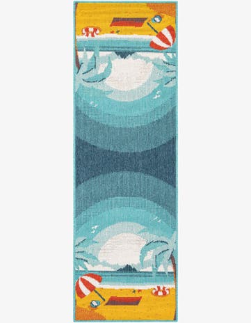 Easy-Clean Coastal Indoor / Outdoor Runner Rug