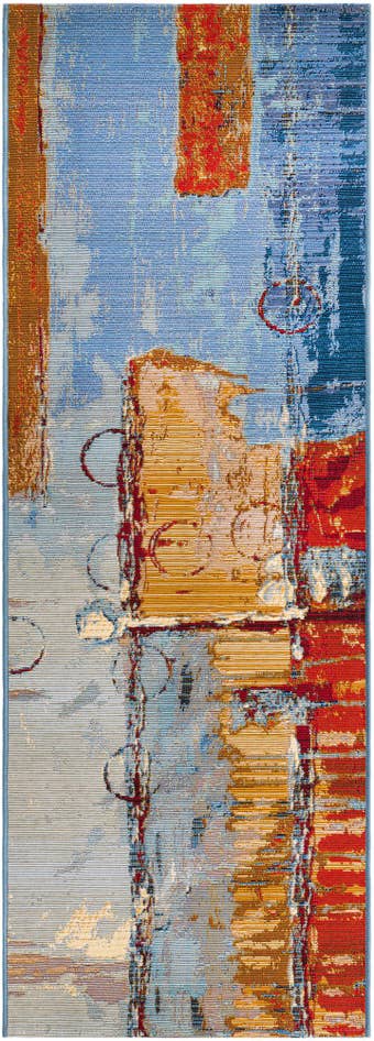 Detail image of 2' x 6' Easy-Clean Modern Indoor / Outdoor Runner Rug