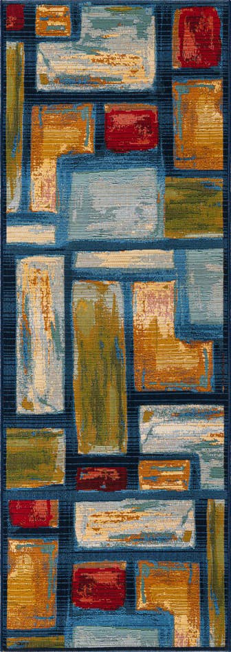 Detail image of 2' x 6' Easy-Clean Modern Indoor / Outdoor Runner Rug
