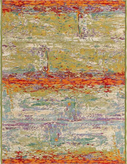 2' 7 x 12' Easy-Clean Modern Indoor / Outdoor Runner Rug