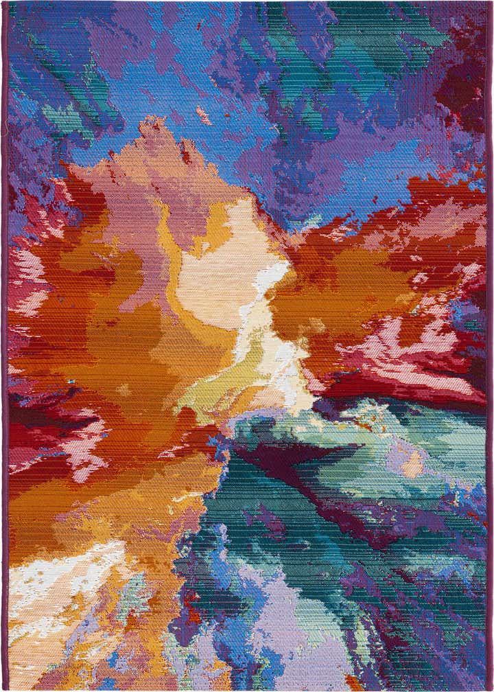 2' x 6' Easy-Clean Modern Indoor / Outdoor Runner Rug