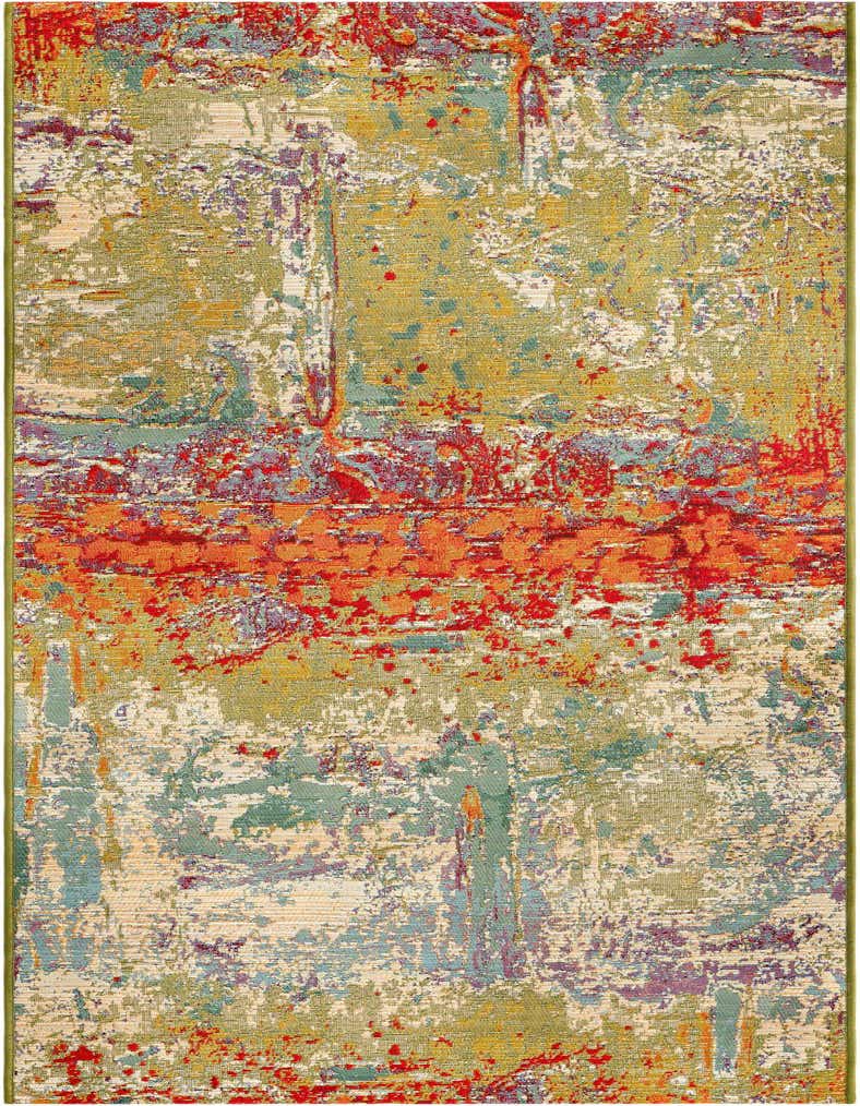 2' 7 x 7' Easy-Clean Modern Indoor / Outdoor Runner Rug