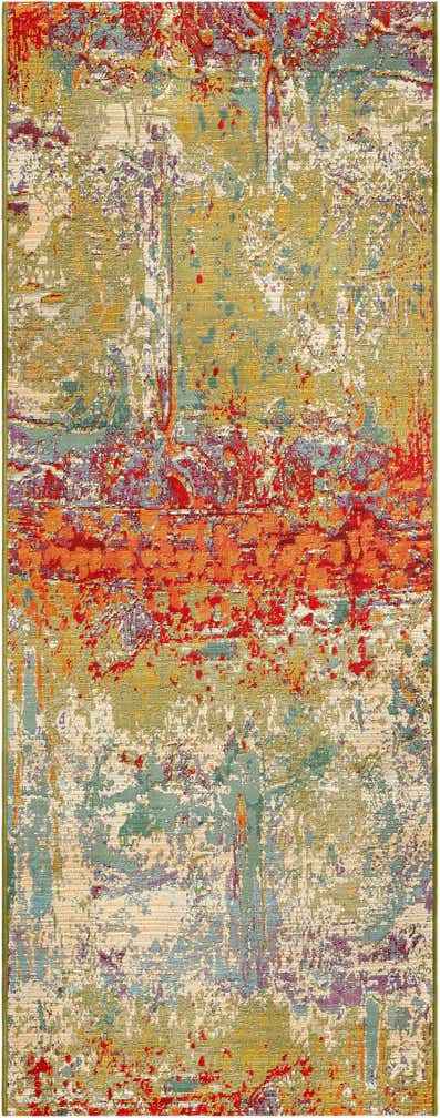 2' 7 x 7' Easy-Clean Modern Indoor / Outdoor Runner Rug