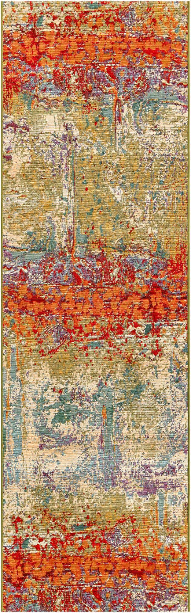 2' 7 x 9' Easy-Clean Modern Indoor / Outdoor Runner Rug