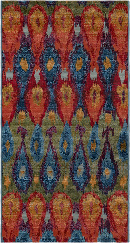 2' 7 x 5' 3 Easy-Clean Modern Indoor / Outdoor Runner Rug