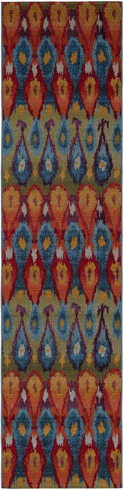 2' 7 x 11' Easy-Clean Modern Indoor / Outdoor Runner Rug
