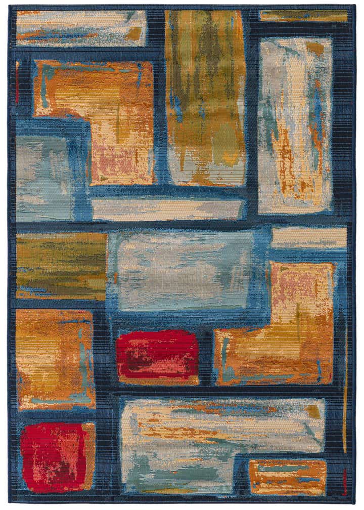 2' 7 x 5' 3 Easy-Clean Modern Indoor / Outdoor Runner Rug