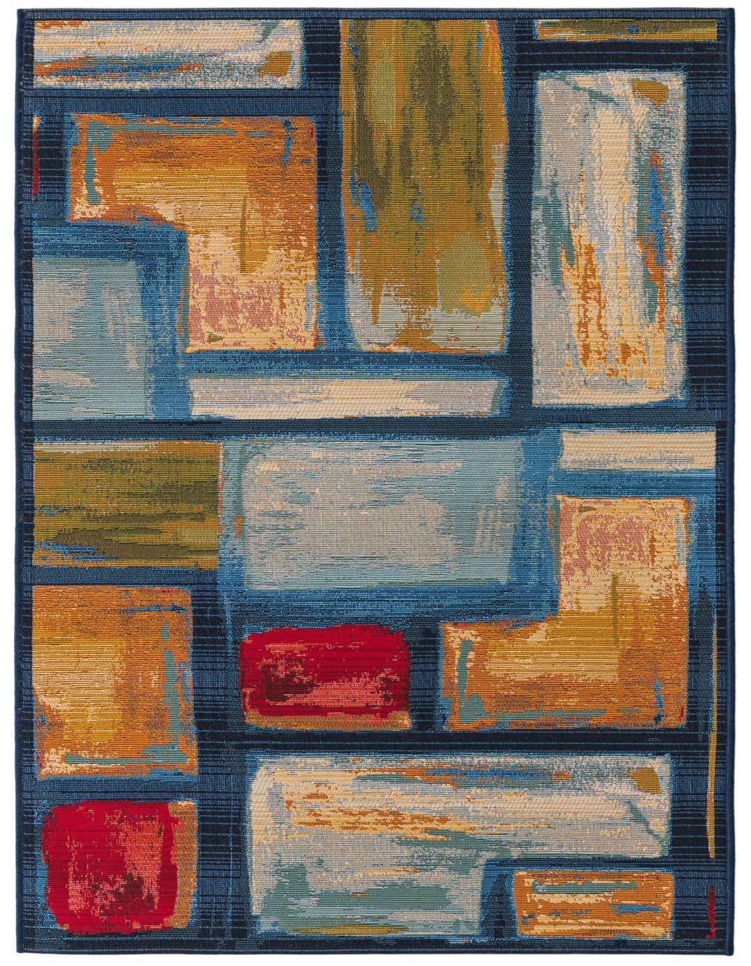 2' 7 x 5' 3 Easy-Clean Modern Indoor / Outdoor Runner Rug