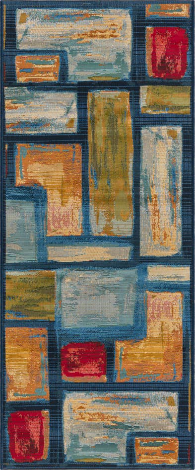 Detail image of 2' x 5' Easy-Clean Modern Indoor / Outdoor Runner Rug