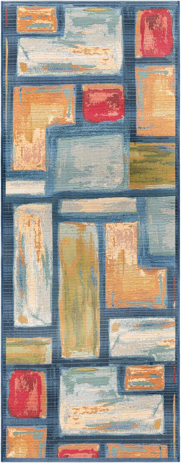 Detail image of 2' 7 x 7' Easy-Clean Modern Indoor / Outdoor Runner Rug