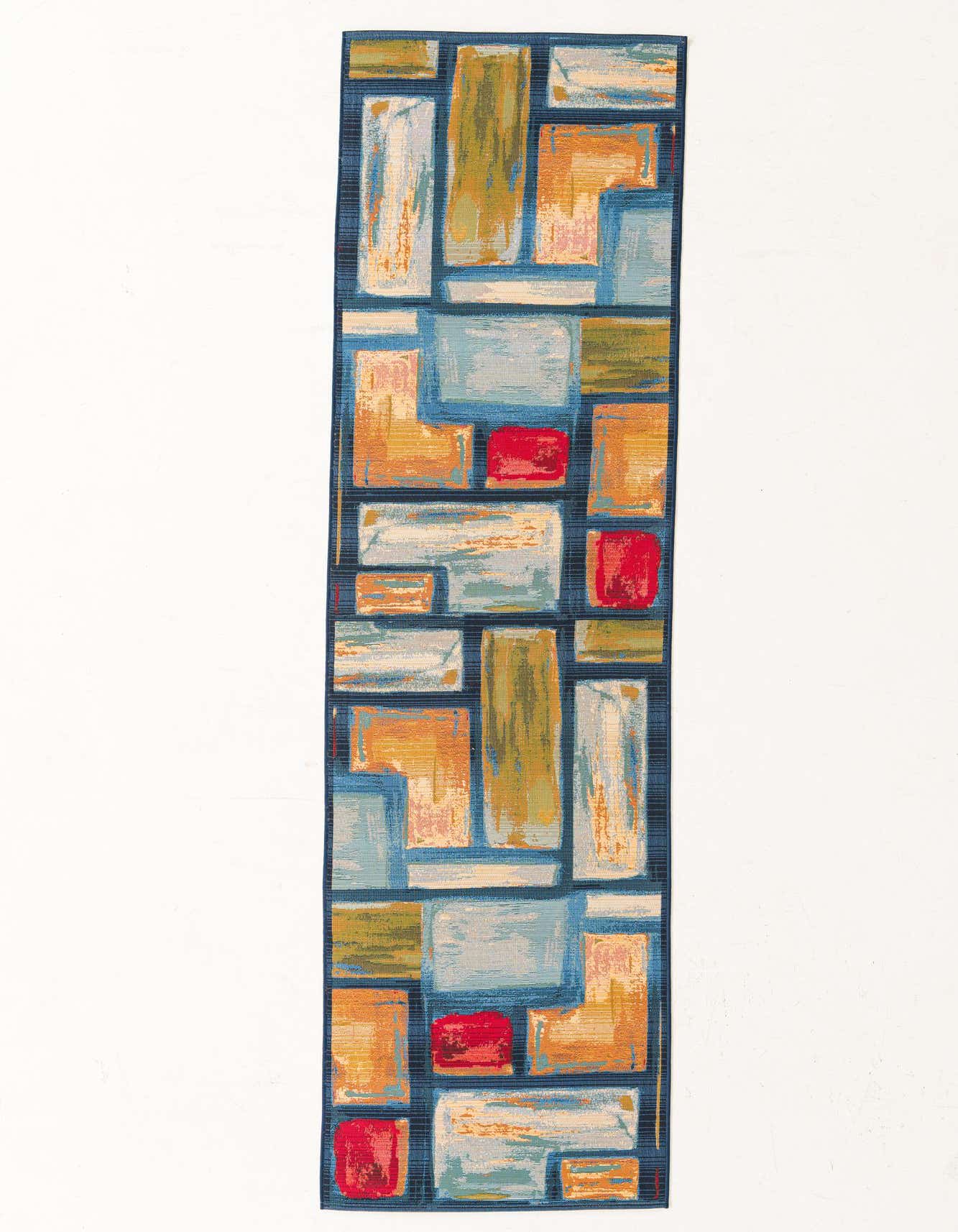 2' 7 x 11' Easy-Clean Modern Indoor / Outdoor Runner Rug