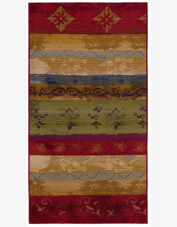 2' 7 x 5' 3 Easy-Clean Modern Indoor / Outdoor Runner Rug